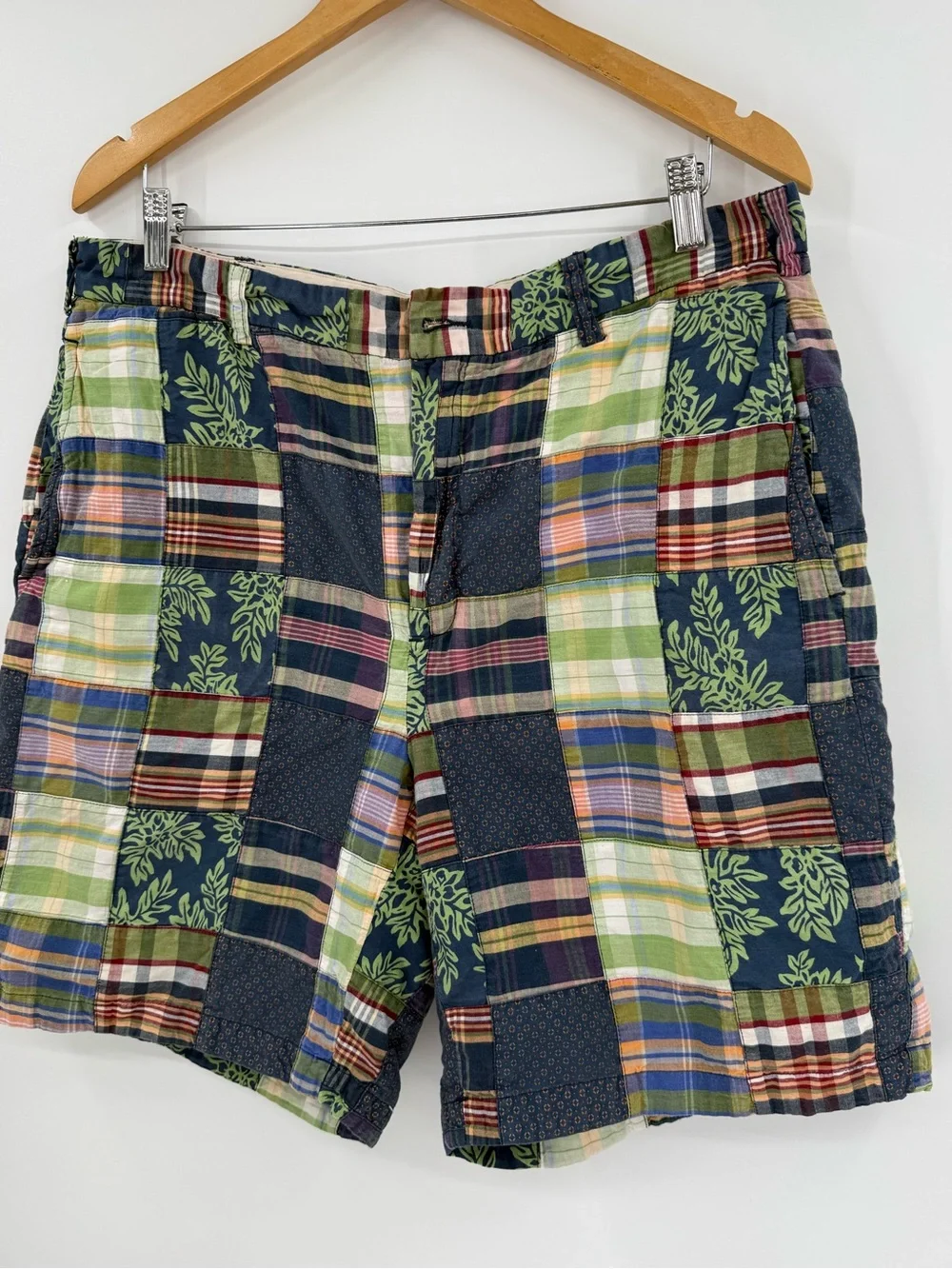 Brooks Brothers Cotton Patchwork Madras Shorts | Multicolor | 36